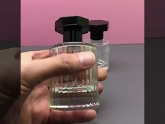 بطری عطر 30 میلی لیتری درب شش ضلعی گرد راه راه عمودی بطری اسپری عطر 50 میلی لیتری