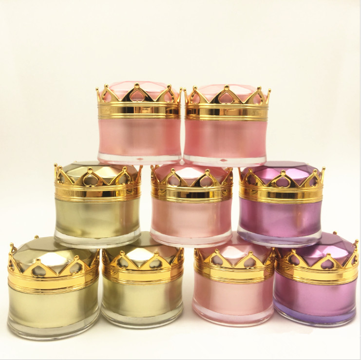 Crown Cosmetics Cream Empty Jars With Gold Lids 5g 10g 15g